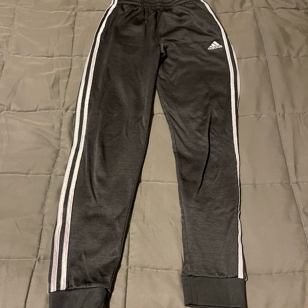 Boys gray adidas joggers